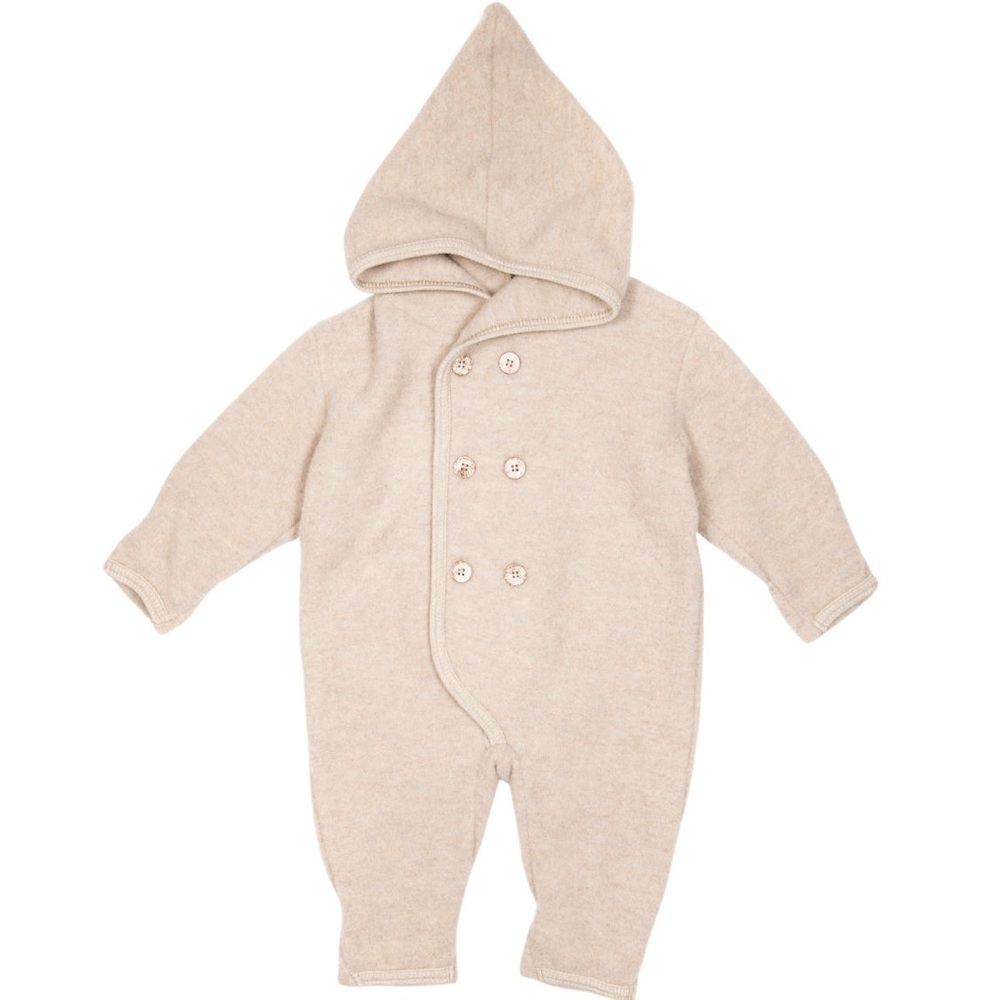 NWT Huttelihut Elf Baby Suit in Camel, Wool Fleece Onesie